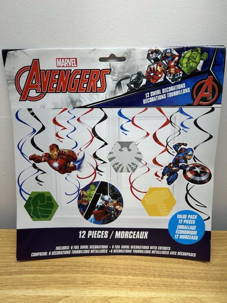Marvel Avengers Party Supplies 12pcs Swirl Decorations