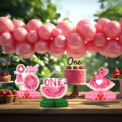 One In A Melon Birthday Table Centerpieces Watermelon Party Decor 9 PCS