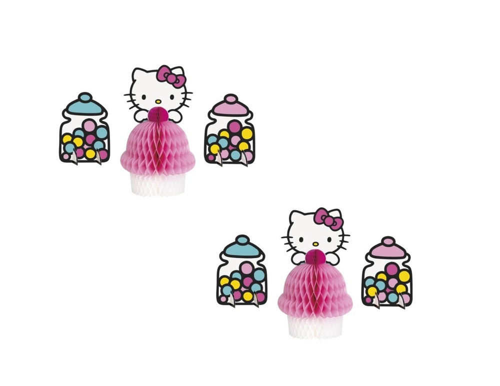 Hello Kitty Honeycomb Centerpiece Decorations 6ct Birthday Party Supplies