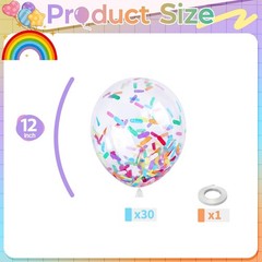 Rainbow Confetti Balloons, 12 Inch Multicolor Candyland Ice Cream Sprinkle Co…