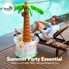 60″ Inflatable Palm Tree Cooler, Beach Theme Decor, Pool Party Decorations, Luau