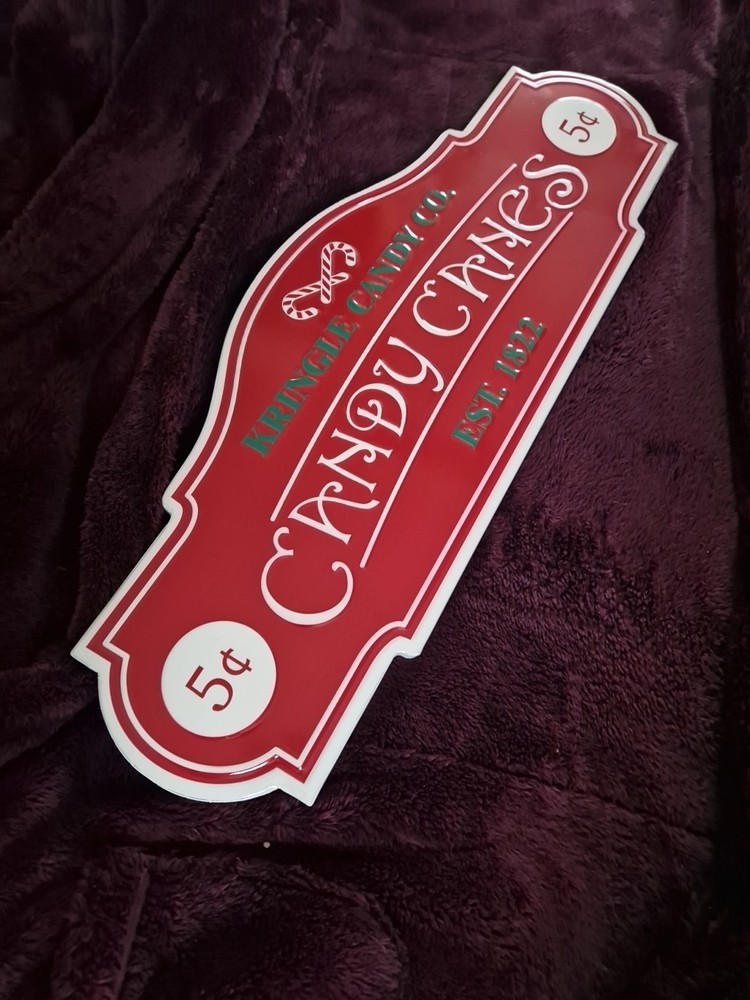 Christmas X Large Tk Maxx Kringle Candy Co Candy Canes Metal Wall Sign Retro