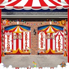 4 Pcs Party Decorations Welcome Tickets Porch Banner Hanging Carnival Circus