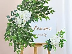 Artificial Italian Ruscus Vines, 3Pcs/75 Silk Vine Garland with Green Leaves,