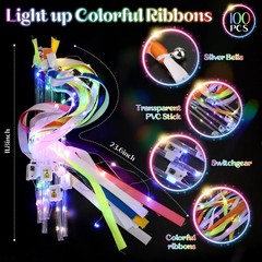 100 PCS Light Up Wands for Wedding, Wedding Favors with 3 Colorful Flashing M…