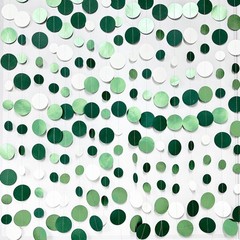 46 Ft Sage Green Party Decorations Metallic Sage Green White Polka Dots Garla…