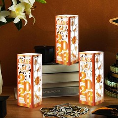 6 PCS Light Up Graduation Centerpiece Lantern Boxes Class of 2026 Gold