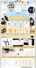 White Plastic PROM Marquee Letters Set, Solid Light Up Graduation Theme Decor