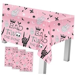 Bad Two The Bone Tablecloth 108×54 Inch – Rock and Roll 2nd Birthday