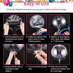 10* Light Up Clear Balloons 20 inch BoBo Bubble Graduation Birthday Party Decor