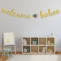 Welcome Babee Banner – Bumble Bee Baby Shower Party Decor – Oh Babee Banner – Ha