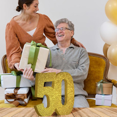 50Th Birthday Decorations for Men and Women,50Th Anniversary Decorations,Gold Gl
