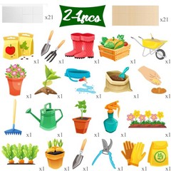 21Pcs Gardening Tool Centerpiece Sticks Garden Birthday Party Decorations Gar…