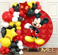 Round Mickey Mouse Birthday Party Decorations Backdrop Cover Photo Background ME
