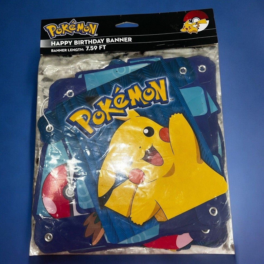 Pokemon Pikachu Happy Birthday Banner 7.59 FT Party Decoration