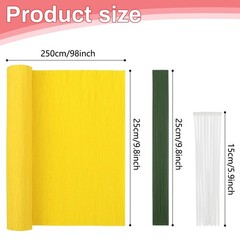 42 PCS Crepe Paper Flower Kit Roll Floral Tape Iron Wire Wedding Craft DIY