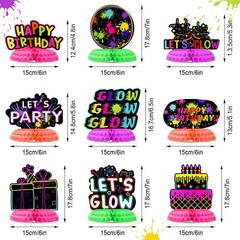 9 Pcs Neon Centerpieces for Table Glow in Dark Party Decorations, Glow Under …