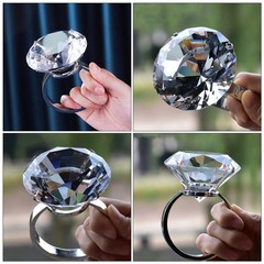 Simulated Wedding Ring Prop Large Engagement Ring Decoration for Anniversary …
