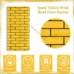 1 Pcs 4.5 x 9 Feet Yellow Brick Road Floor Runner for Wizard Oz Party Decoration