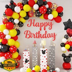 KatchOn Glitter Happy Birthday Banner Red