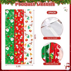 136 Pcs Merry Christmas Party Decorations Set Christmas Candy Foil Fringe Cur…