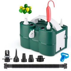 Balloon Pump , 3-in-1 Portable Automatic Dual Nozzle Inflator 110V with Tying…