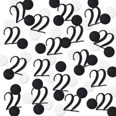 Black Glitter 22 Confetti 22nd Birthday Number 200 PCS Anniversary Decor