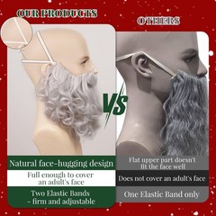 Men’s 8 Inches Curly Silver White Realistic & Fluffy Fake Beard For Wizard Co…