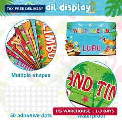 24 Pieces Luau Party Decorations Summer Tropical Party Directional Sign Hawaiian