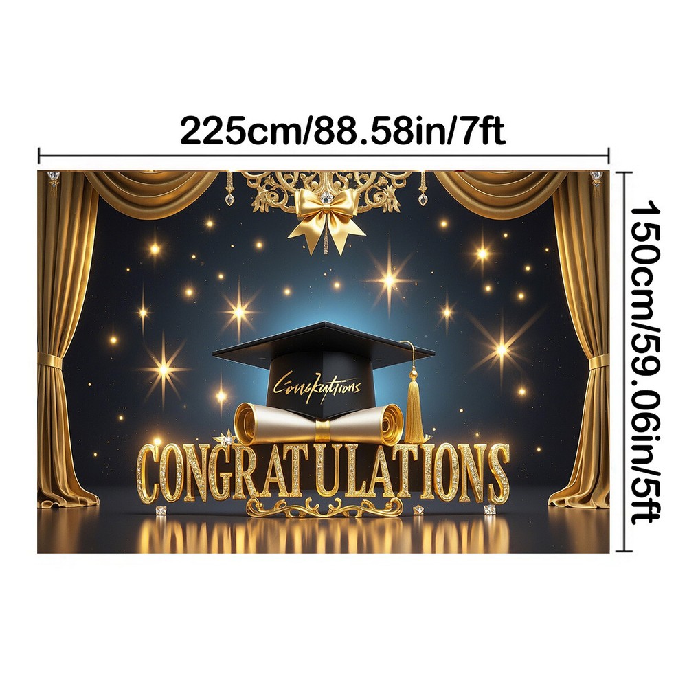 Polyester Graduation Banner for School Celebrations & Events Decorative Backdrop