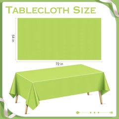 4 Pieces Lime Green Plastic Tablecloth, 54×72“ Solid Color Waterproof & Sp