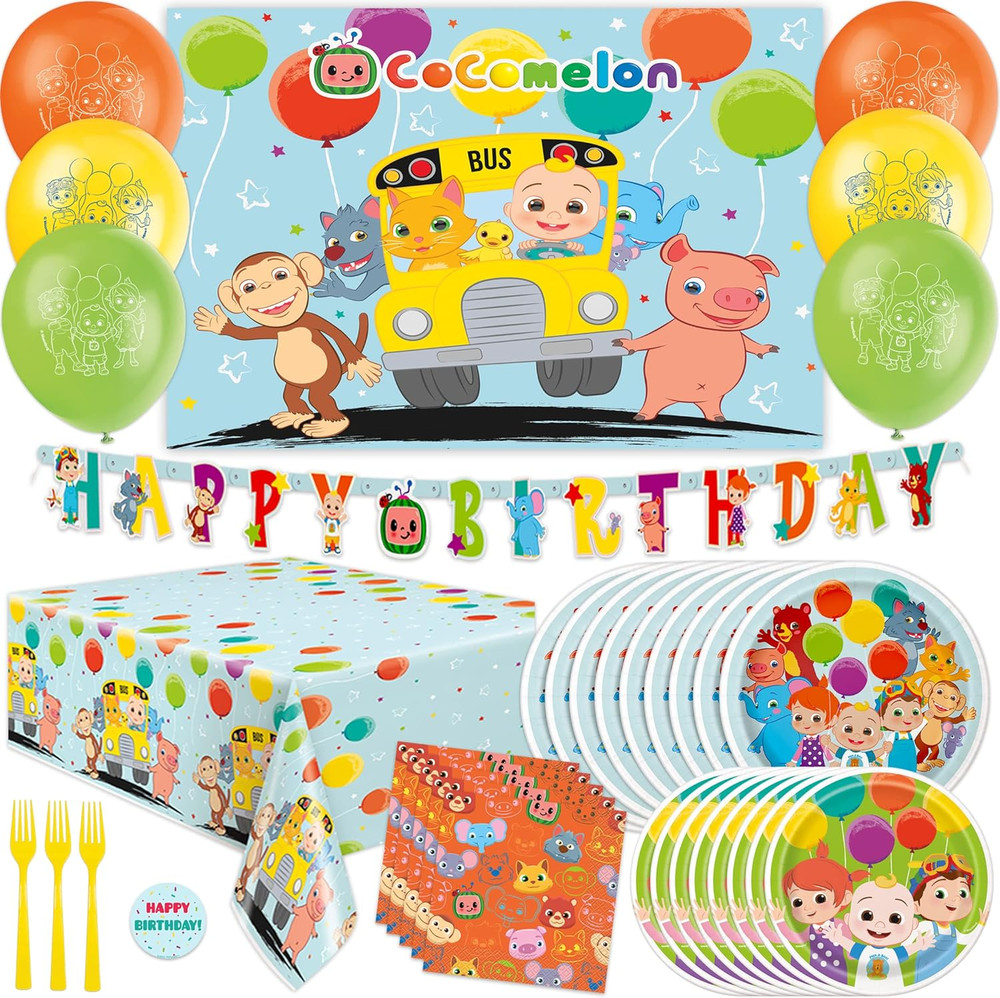 Cocomelon Party Supplies | Cocomelon Birthday Party Supplies |Cocomelon Backdrop