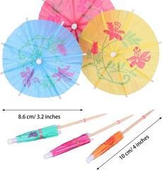 288 Pieces Cocktail Umbrella for Drink Assorted Paper 4 Inch Umbrella Tooth