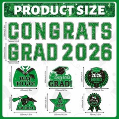 Graduation Car Decorations Magnets, 22Pcs Class of 2026 Grad Decor Car Magnetic
