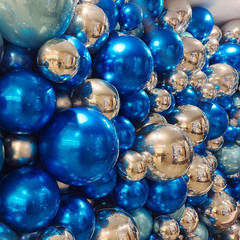 22 Inch Blue Mylar Balloons, 10Pcs Big Metallic Balloons,Large 4D Giant round…
