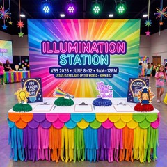 10 Pcs 2026 Vbs Table Centerpieces Decorations Illumination Themed Bright Hon…
