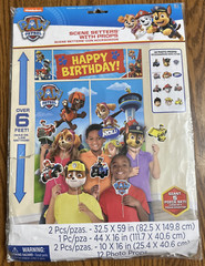 Paw Patrol Scene Setters With Props. Happy Birthday Party Decoration Poster Mask