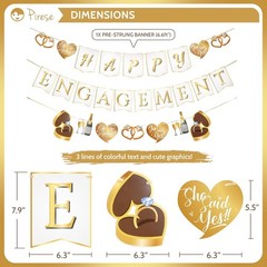 Engagement Party Decorations – Gold Engagement Congratulations Decor, HAPPY ENGA