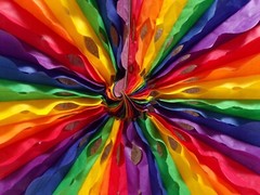 4 PAPER PARTY HANGING DECORATION 26″ FAN COLORFUL RAINBOW FIESTA ROSETTE FLOWERS