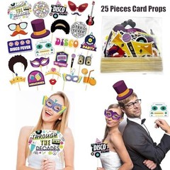 50 Pcs Rock Star Photo Booth Props Set – Sunglasses, Hats, Wigs & Inflatable Fun