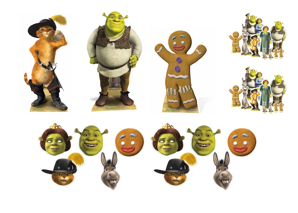 Shrek Mini Variety Pack with 3 Mini cutouts, 2 Tabletop Packs & 2 Mask Packs