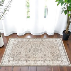Washable 2×3 Entryway Area Rug – Neutral Kitchen 2′ x 3′ (Rectangular), Beige