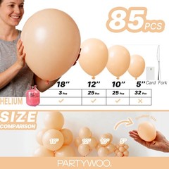Retro Apricot Balloons, 85 pcs Apricot Balloons Different Sizes Pack of 18 In…