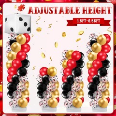 Kasyat 2 Set Casino Balloon Column Stand Kit Adjustable Red Black Gold Dice P…