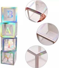 BABY Balloon Iridescent Boxes Baby Shower Decoration