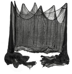 Oversized Halloween Creepy Cloth – 33×6.5ft Spooky Fabric 400×80 Inch Black