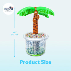 60″ Inflatable Palm Tree Cooler, Beach Theme Decor, Pool Party Decorations, Luau
