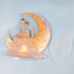 Ramadan Festival 2D Acrylic Moon Ornament Eid Al-fitr Mubarak Decoration JQ