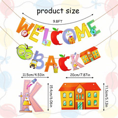 13Pcs Welcome Back to School Party Banner for School Celebrations-Pre-Strung, 10