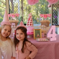 1 PCS Pink Glitter Number 4 Wooden Table Centerpiece Birthday Decor 7.8 Inch